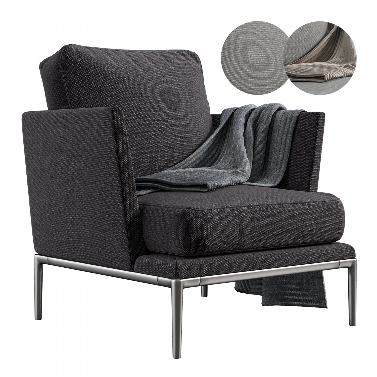 BB Italia Atoll Armchair 3D Model .c4d .max .obj .3ds .fbx .stl .blend 