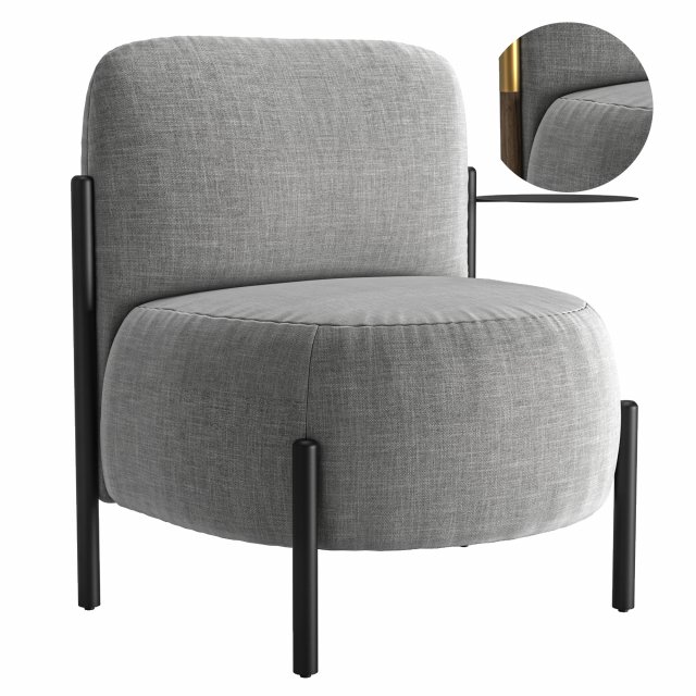 Bolzan Letti Fabric easy chair Modello 3D .c4d .max .obj .3ds .fbx .stl .blend 