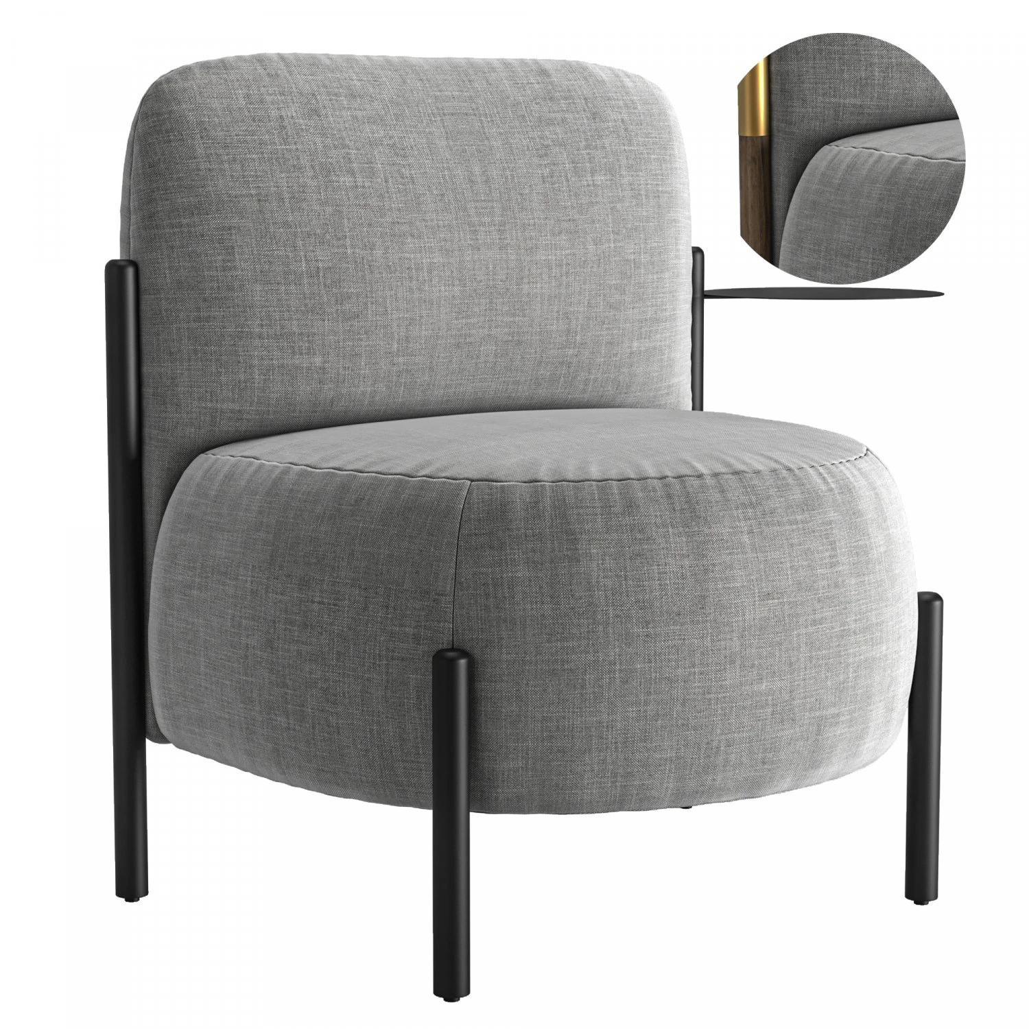 Bolzan Letti Fabric easy chair 3D Model .c4d .max .obj .3ds .fbx .stl .blend 