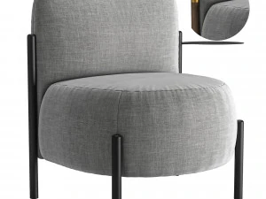 Polzan Letti Cadeira lounge de tecido Modelo 3D