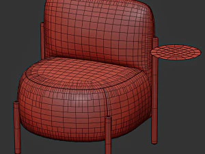 Bolzan Letti Fabric easy chair 3D Model