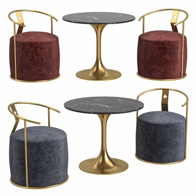 Gray Chair Chair in Gold Modèle 3D .c4d .max .obj .3ds .fbx .stl .blend 
