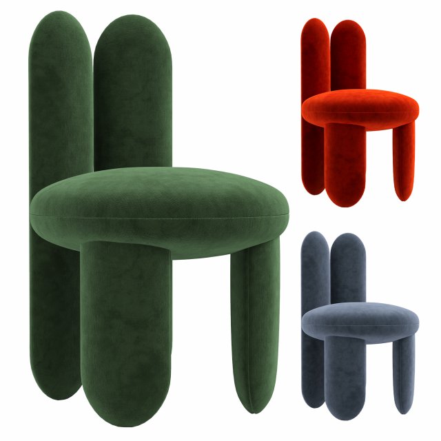 Glazy Chair 3D Model .c4d .max .obj .3ds .fbx .stl .blend 