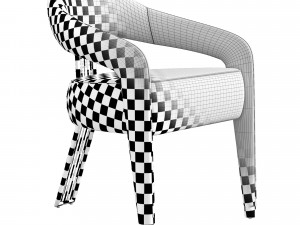 INVICTA II dining chair in white boucle and brass rear leg Modèle 3D