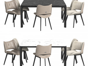 NICE Leather chair And HOMEY Square table 3D Модель