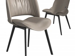 NICE Leather chair And HOMEY Square table 3D Model