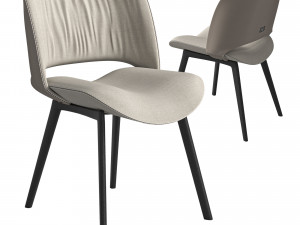 NICE Leather chair And HOMEY Square table 3D Модель