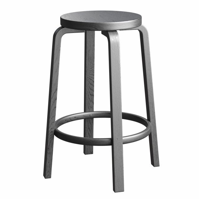 Artek Bar Stool 64 Black 3D Модель .c4d .max .obj .3ds .fbx .stl .blend 