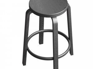 Artek Bar Stool 64 Black 3D Модель