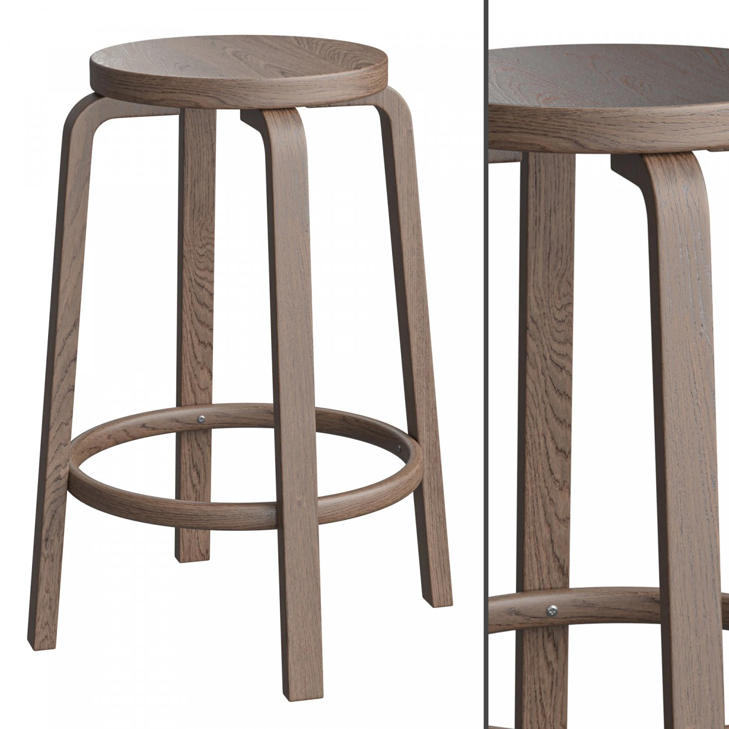 Artek Bar Stool 64 3D Model .c4d .max .obj .3ds .fbx .stl .blend 