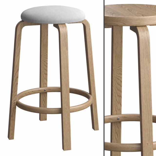 Artek Bar Stool 64 Model 3D .c4d .max .obj .3ds .fbx .stl .blend 