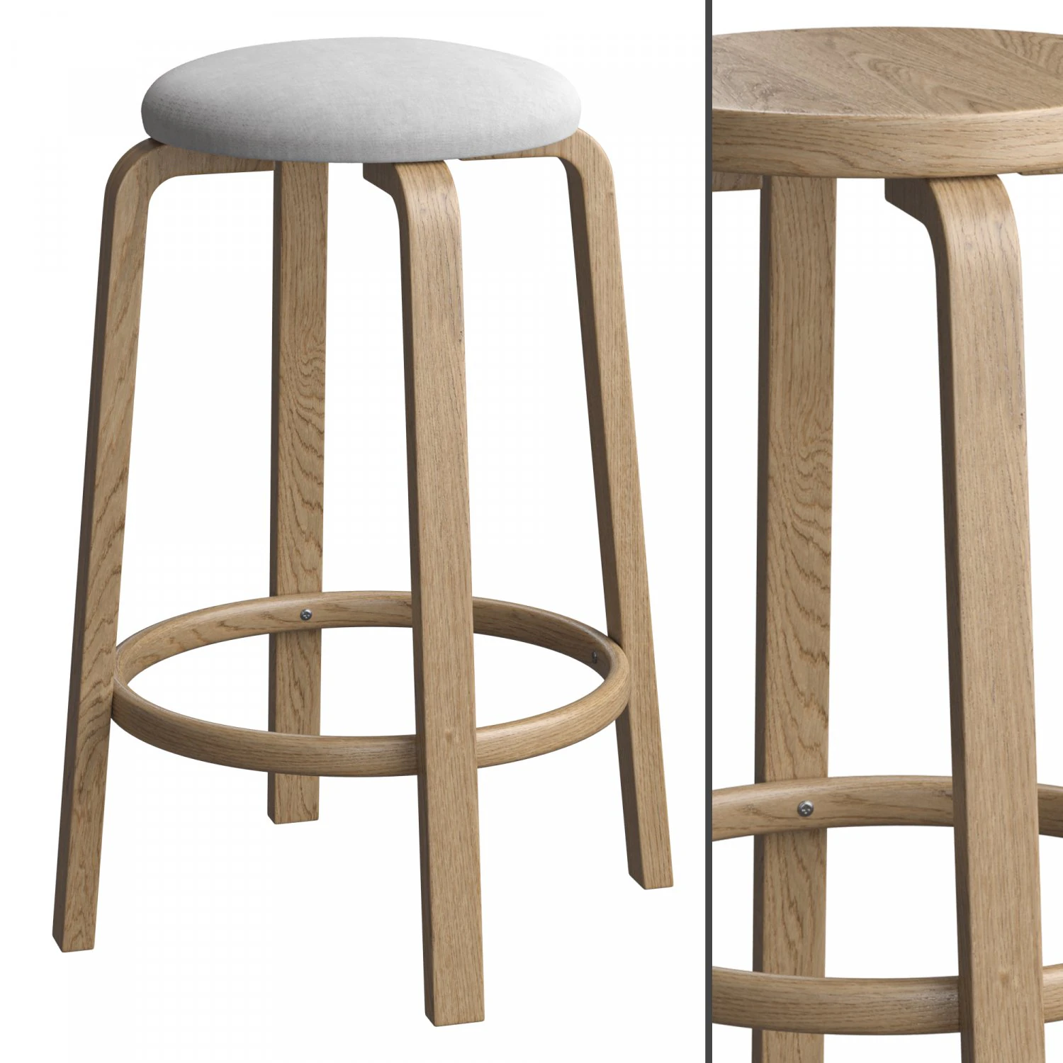 Artek Bar Stool 64 3D Model .c4d .max .obj .3ds .fbx .stl .blend 