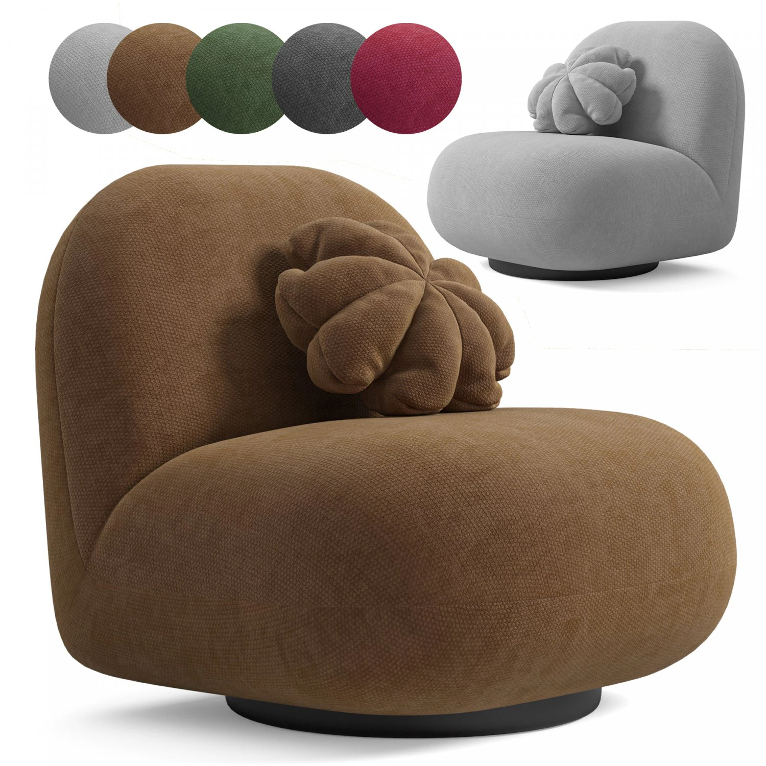Poltrona Estofada Em Boucl Branco Modelo 3D .c4d .max .obj .3ds .fbx .stl .blend 