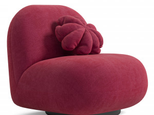 Poltrona Estofada Em Boucl Branco 3D 模型