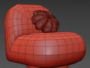 Poltrona Estofada Em Boucl Branco 3D 模型