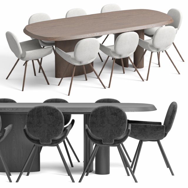 Youpi Chair And Padiglioni Table By Bonaldo 3D 模型 .c4d .max .obj .3ds .fbx .stl .blend 
