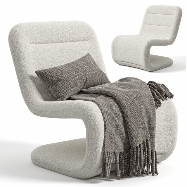 Fauteuil bouclette Wilson Modèle 3D .c4d .max .obj .3ds .fbx .stl .blend 