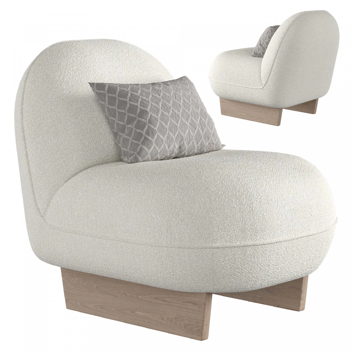 Ingrid Sherpa Chair 3D Model .c4d .max .obj .3ds .fbx .stl .blend 