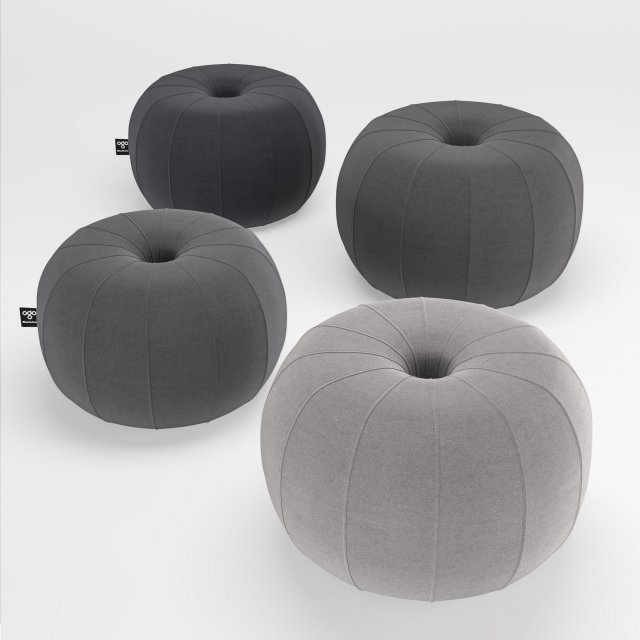 MANDARINA Round garden pouf 3D Model .c4d .max .obj .3ds .fbx .stl .blend 