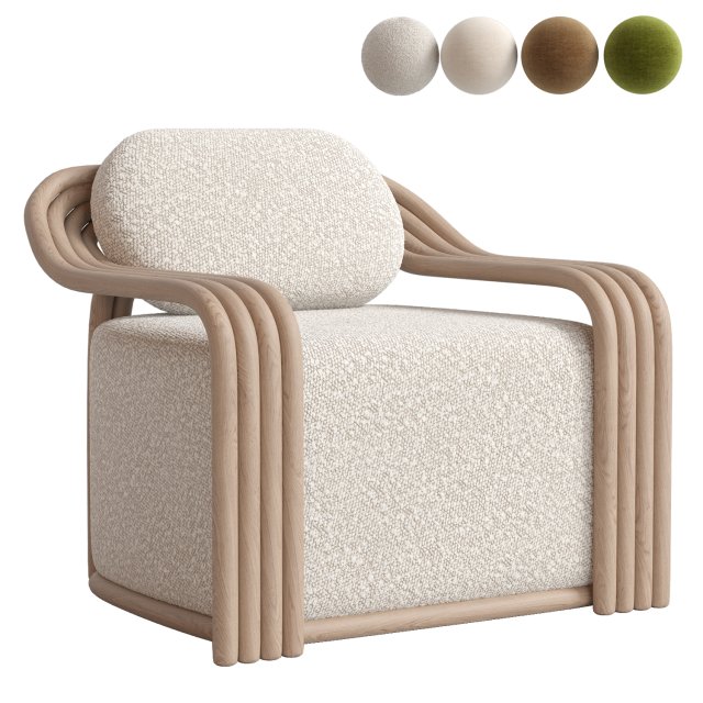 Claude Armchair Modèle 3D .c4d .max .obj .3ds .fbx .stl .blend 