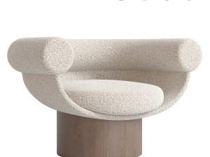 Armchair Bowl Wood Optio Total Fabric Option 3Dモデル