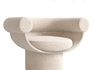 Armchair Bowl Wood Optio Total Fabric Option 3D-Modell