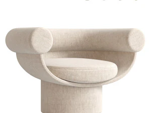 Armchair Bowl Wood Optio Total Fabric Option 3D Model