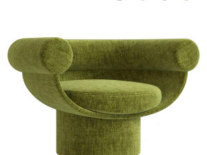 Armchair Bowl Wood Optio Total Fabric Option 3D Model