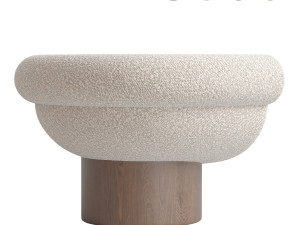Armchair Bowl Wood Optio Total Fabric Option 3D-Modell