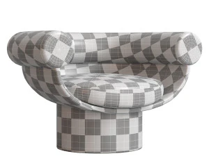 Armchair Bowl Wood Optio Total Fabric Option 3D Model