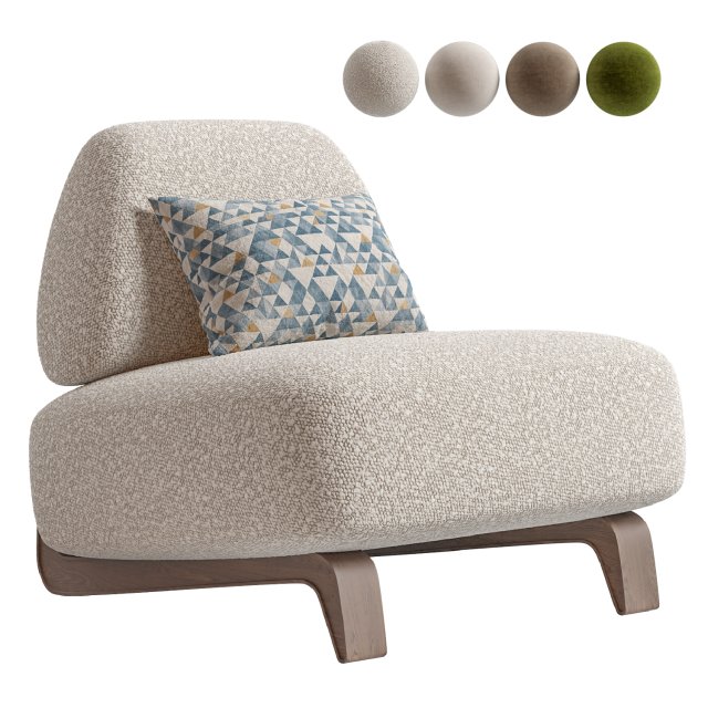 Vao Armchair 3D Модель .c4d .max .obj .3ds .fbx .stl .blend 