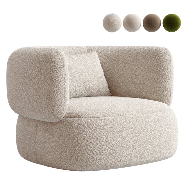 Martina swivel armchair 3D 模型 .c4d .max .obj .3ds .fbx .stl .blend 