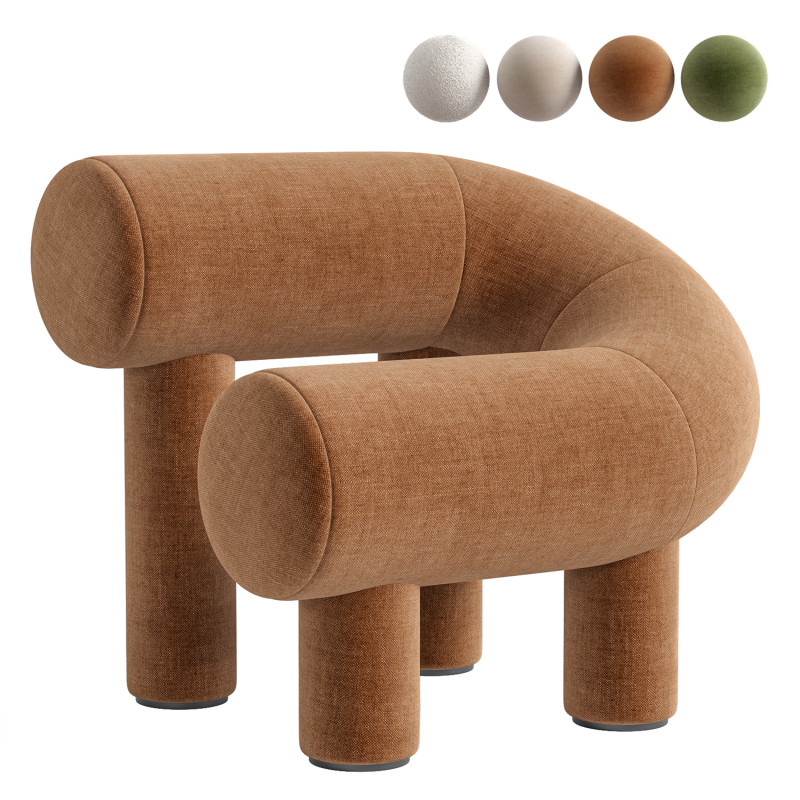 UMI Armchair By Woo Furniture 3D Model .c4d .max .obj .3ds .fbx .stl .blend