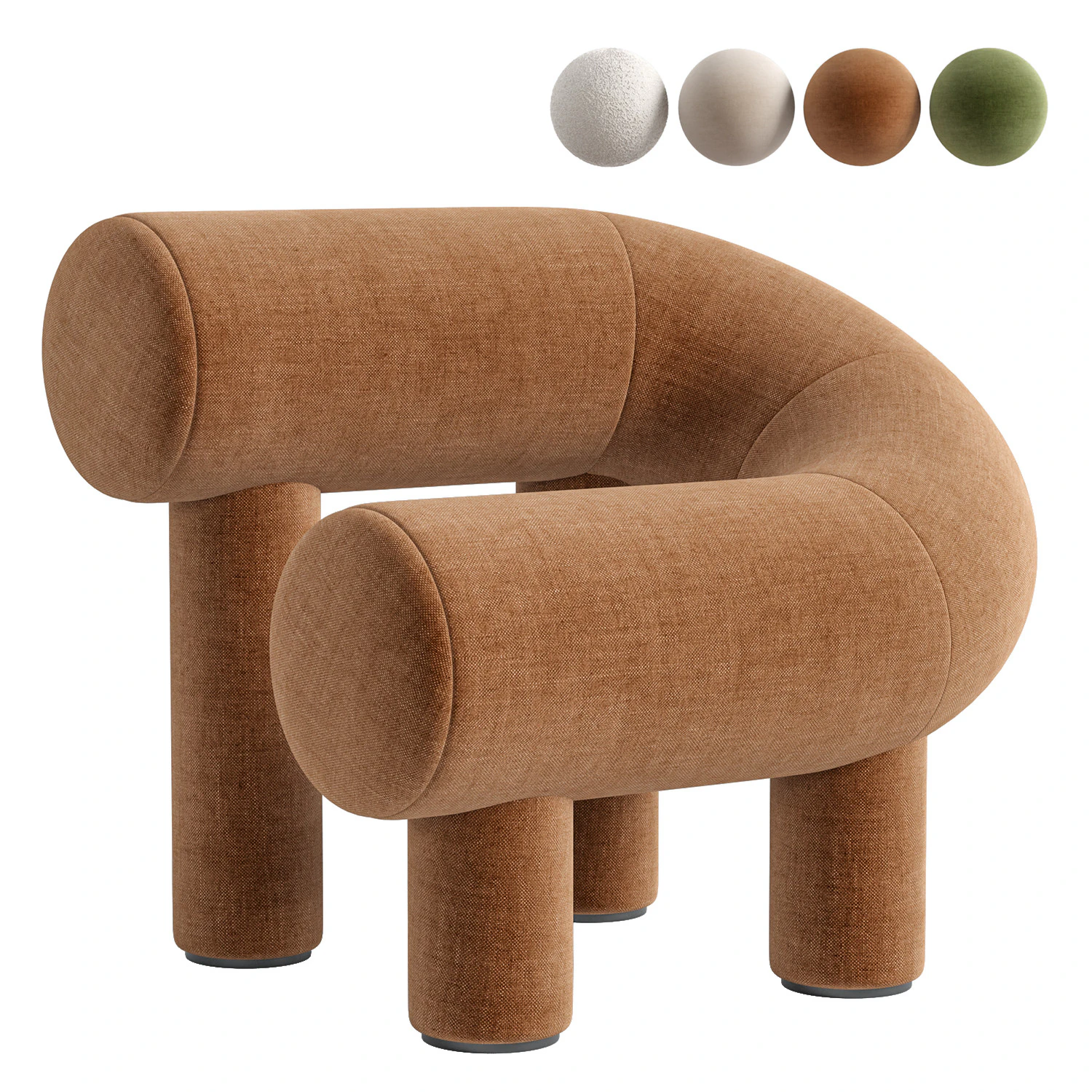UMI Armchair By Woo Furniture 3D Model .c4d .max .obj .3ds .fbx .stl .blend 