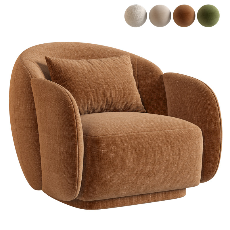 Misty Chair Cream 3D Модель .c4d .max .obj .3ds .fbx .stl .blend 