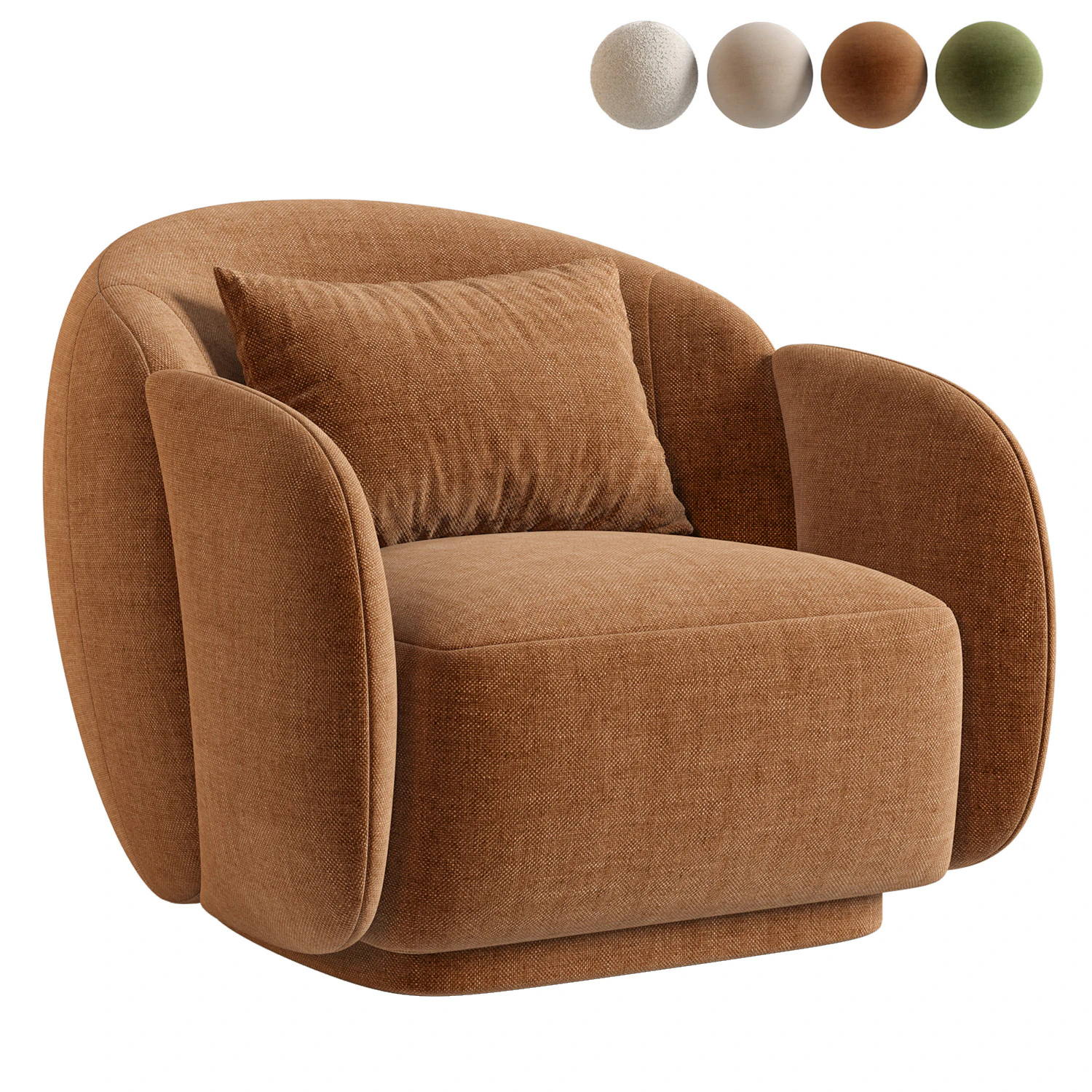 Misty Chair Cream 3D Model .c4d .max .obj .3ds .fbx .stl .blend