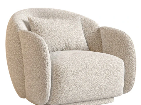Misty Chair Cream 3D Model
