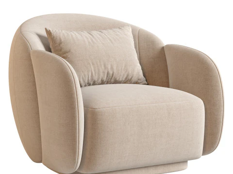 Misty Chair Cream 3D Model