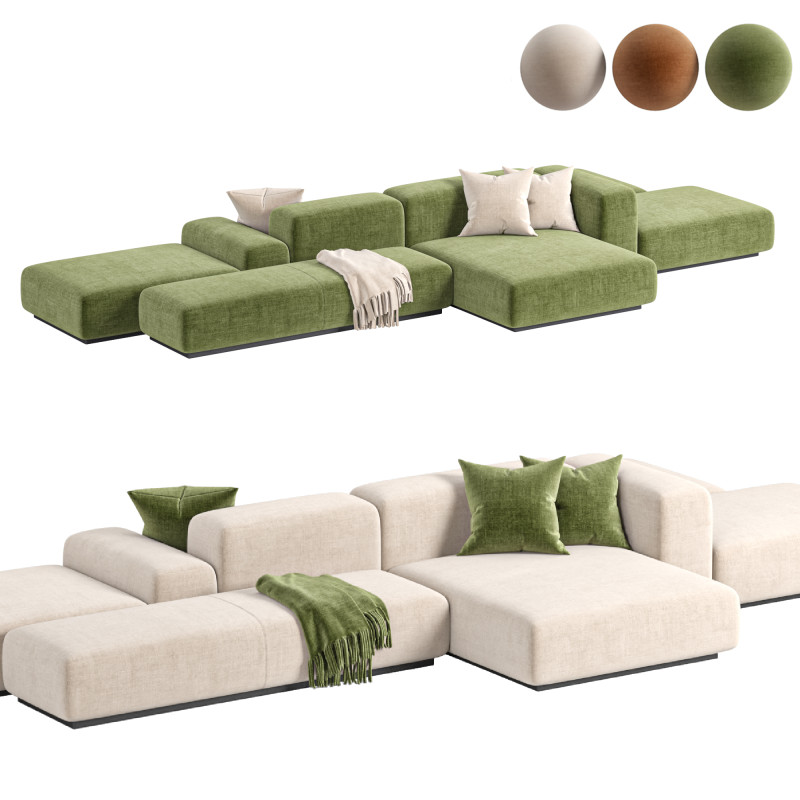 Prostoria Sofa Klaster Modular Sofa By Dasmoebel 3D Model .c4d .max .obj .3ds .fbx .stl .blend 