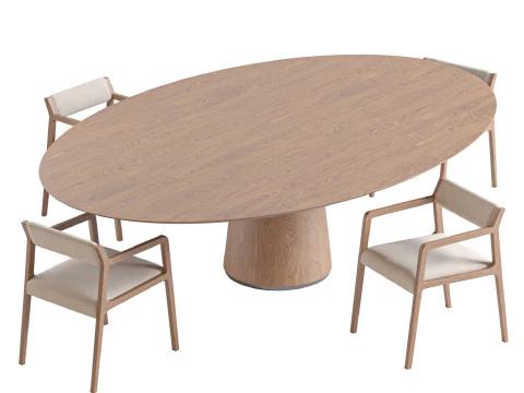 पोरो द्वारा दांते चेयर और मैटेरिक टेबल 3D मॉडल