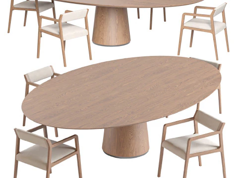 Dante Chair and MATERIC Table By Porro 3D Model