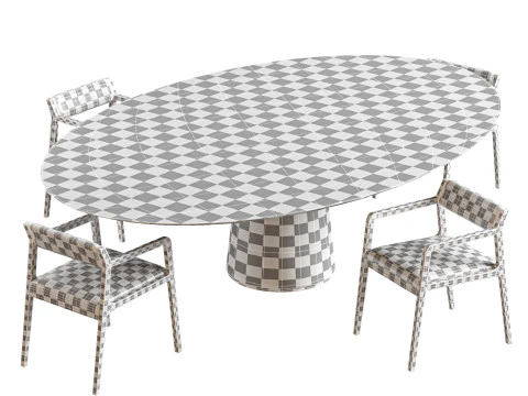 Dante Chair and MATERIC Table By Porro 3D Model
