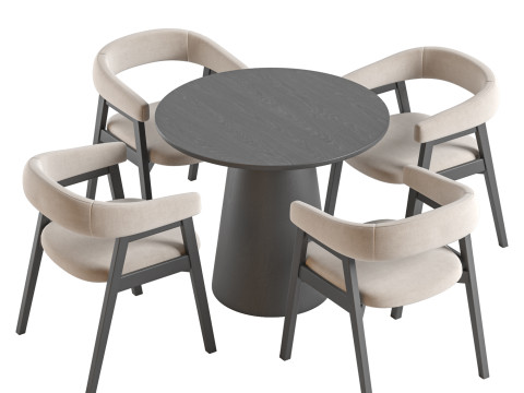 Round Pedestal Dining Table and Darcey Arm Chair by Wayfair Modelo 3D
