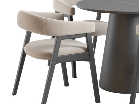 Round Pedestal Dining Table and Darcey Arm Chair by Wayfair Modelo 3D