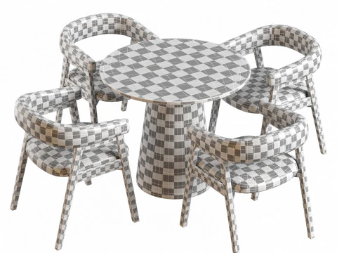 Round Pedestal Dining Table and Darcey Arm Chair by Wayfair 3D Model