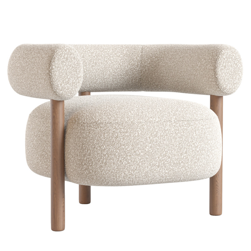 Boston Snow Boucle Chair 3D Model .c4d .max .obj .3ds .fbx .stl .blend 