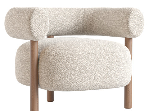 Boston Snow Boucle Chair 3D Model