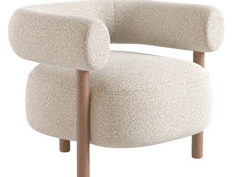 Boston Snow Boucle Chair 3D Model