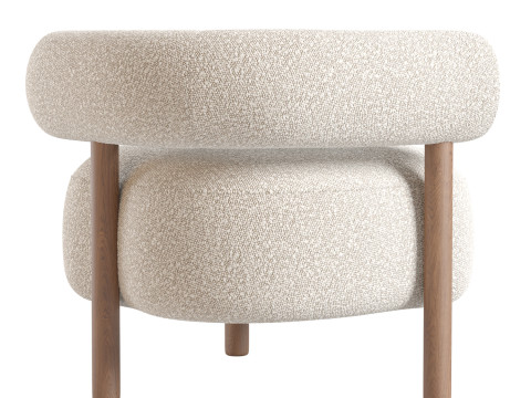 Boston Snow Boucle Chair 3D Model
