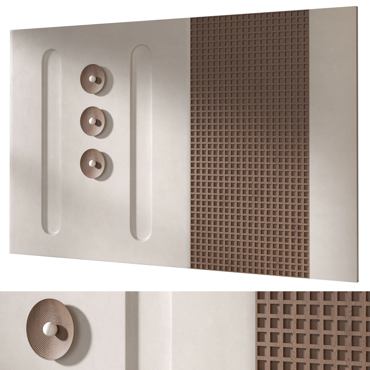 Headboard 3d Wall Panel 13 3D Model .c4d .max .obj .3ds .fbx .stl .blend 